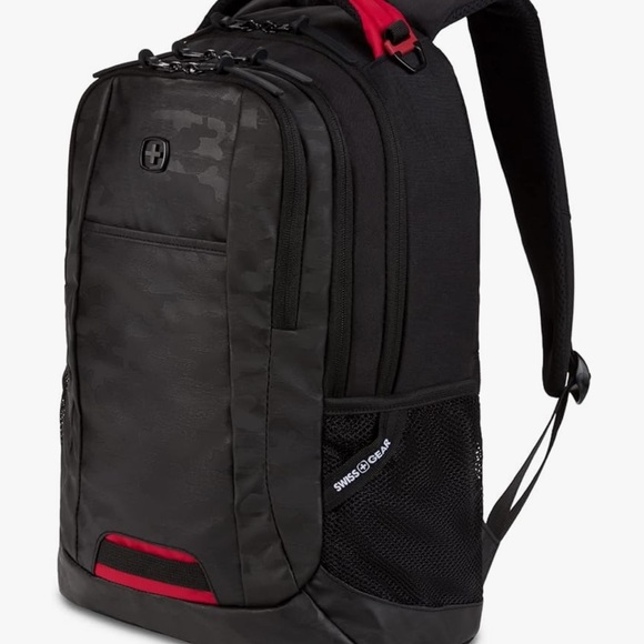 SwissGear Camo Black and Red Backpack Brand New - Picture 1 of 9